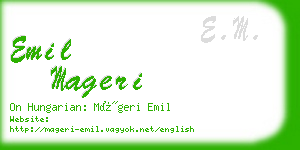 emil mageri business card